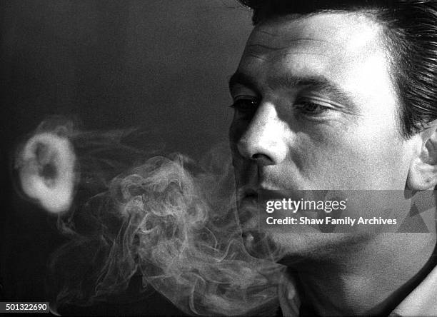 Laurence Harvey in 1961 during the filming of "Walk on the Wild Side" in New Orleans, Louisiana.