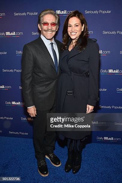 Geraldo Rivera and Erica Michelle Levy attend DailyMail.com Holiday Party 2015 on December 10, 2015 in New York City.