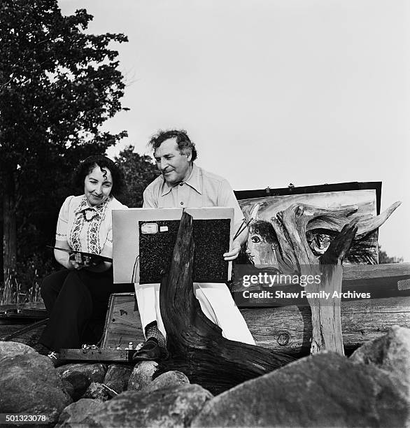 Artist Marc Chagall and wife Bella Rosenfeld Chagall circa 1944 in Cranberry Lake, New York.