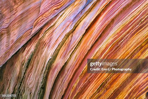 abstract of layered sandstone at coyote buttes - geology pattern stock pictures, royalty-free photos & images