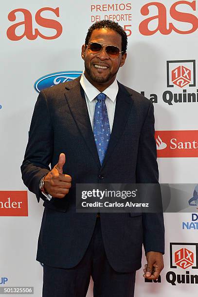 Javier Sotomayor attends the 2015 "AS Del Deporte" Awards at The Westin Palace Hotel on December 14, 2015 in Madrid, Spain.