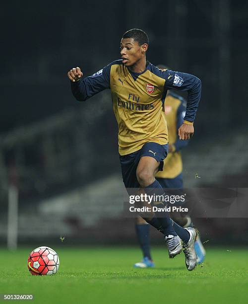 Jeff Riene-Adelaide of Arsenal during match between West Ham United U21 and Arsenal U21 at Boleyn Ground on December 14, 2015 in London, England.