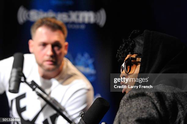 Chris Styles interviews August Alsina during SiriusXM Studios The Heat at SiriusXM Studio on December 14, 2015 in Washington, DC.