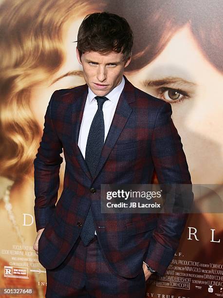 Eddie Redmayne attends the premiere of Focus Features' 'The Danish Girl' at Westwood Village Theatre on November 21, 2015 in Westwood, California.