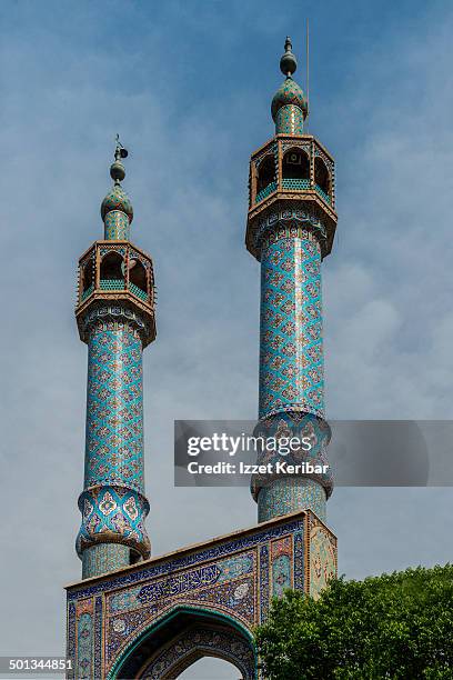 mosque details at yazd, iran - yazd stockfoto's en -beelden