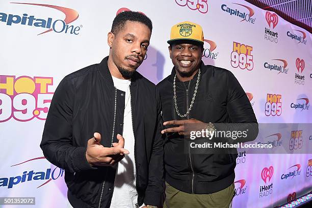 Recording artists Timothy Thomas and Theron Thomas of R. City attend Hot 99.5's Jingle Ball 2015 presented by Capital One at Verizon Center on...