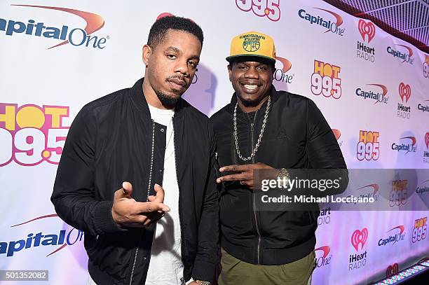 Recording artists Timothy Thomas and Theron Thomas of R. City attend Hot 99.5's Jingle Ball 2015 presented by Capital One at Verizon Center on...