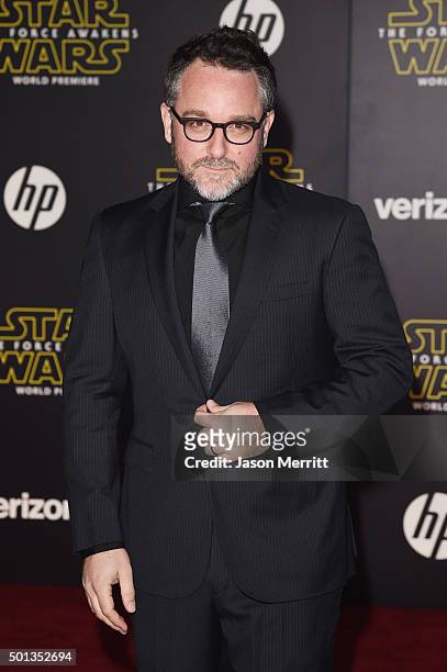 Director Colin Trevorrow attends Premiere of Walt Disney Pictures and Lucasfilm's "Star Wars: The Force Awakens" on December 14, 2015 in Hollywood,...