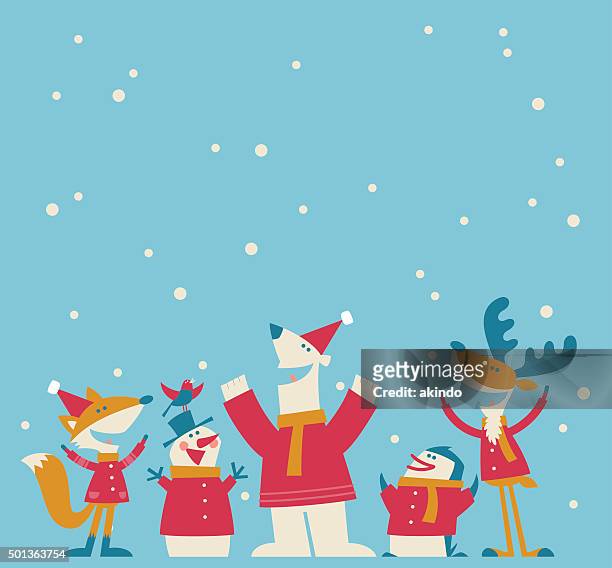happy christmas - singing stock illustrations