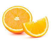 Orange fruit half and segment or cantle