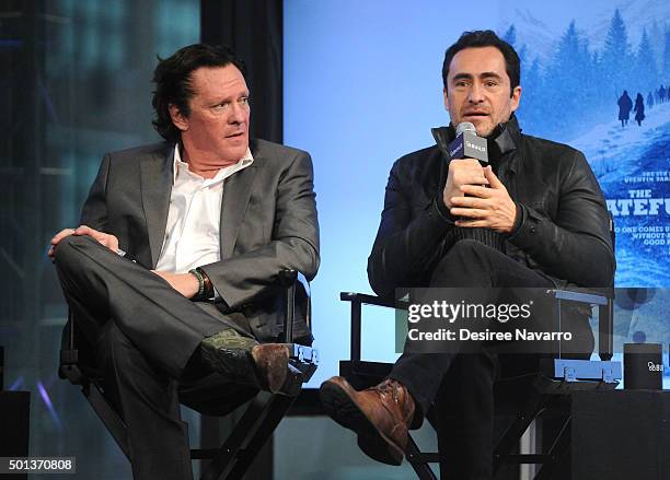 Actors Michael Madsen and Demian Bichir attend AOL BUILD Series: Kurt Russell, Walton Goggins, Tim Roth, And Demian Bichir "The Hateful Eight" at AOL...