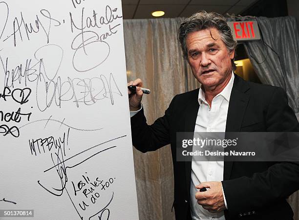 Actor Kurt Russell attends AOL BUILD Series: Kurt Russell, Walton Goggins, Tim Roth, And Demian Bichir "The Hateful Eight" at AOL Studios In New York...