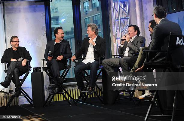 Actors Tim Roth, Walton Goggins, Kurt Russell, Michael Madsen and Demian Bichir attend AOL BUILD Series: Kurt Russell, Walton Goggins, Tim Roth, And...