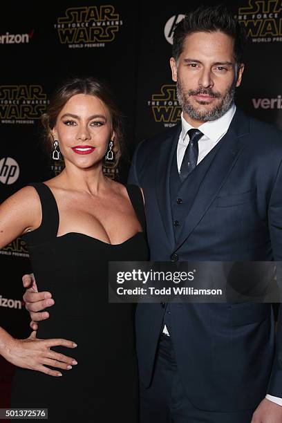 Actors Sofia Vergara and Joe Manganiello attend Premiere of Walt Disney Pictures and Lucasfilm's "Star Wars: The Force Awakens" on December 14, 2015...