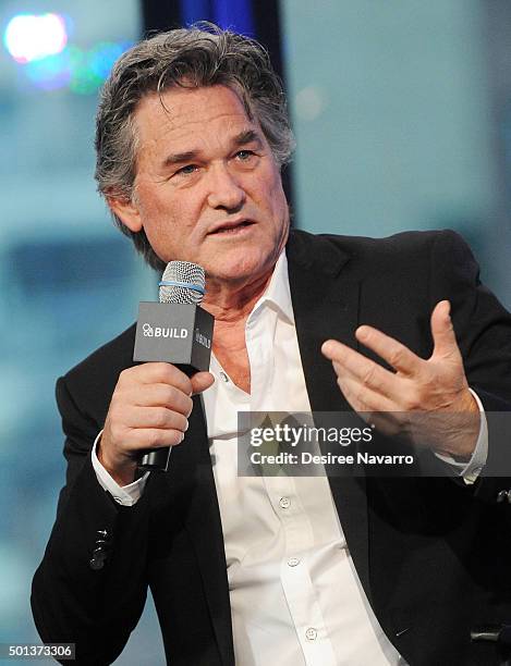 Actor Kurt Russell attends AOL BUILD Series: Kurt Russell, Walton Goggins, Tim Roth, And Demian Bichir "The Hateful Eight" at AOL Studios In New York...