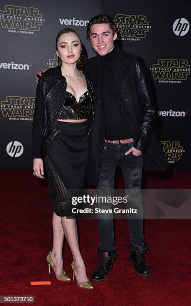 Actors Peyton List and Spencer List arrive at the premiere of Walt Disney Pictures' and Lucasfilm's "Star Wars: The Force Awakens" at the Dolby...