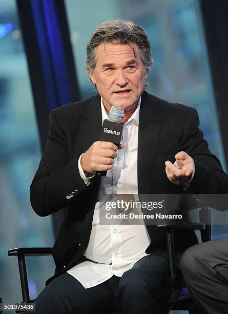 Actor Kurt Russell attends AOL BUILD Series: Kurt Russell, Walton Goggins, Tim Roth, And Demian Bichir "The Hateful Eight" at AOL Studios In New York...