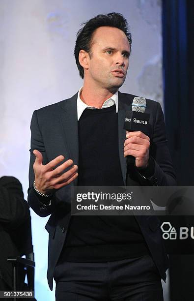 Actor Walton Goggins attends AOL BUILD Series: Kurt Russell, Walton Goggins, Tim Roth, And Demian Bichir "The Hateful Eight" at AOL Studios In New...