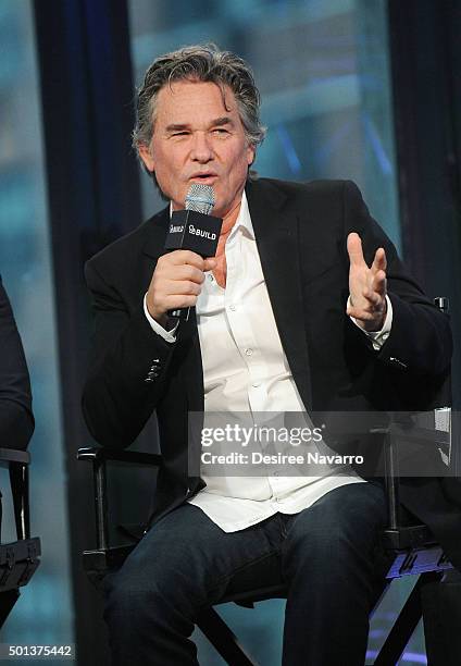 Actor Kurt Russell attends AOL BUILD Series: Kurt Russell, Walton Goggins, Tim Roth, And Demian Bichir "The Hateful Eight" at AOL Studios In New York...