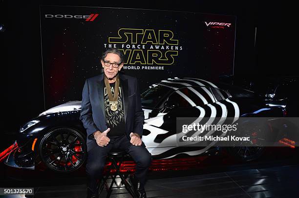 Actor Peter Mayhew arrives at the premiere of Walt Disney Pictures' and Lucasfilm's "Star Wars: The Force Awakens", sponsored by Dodge, at the Dolby...