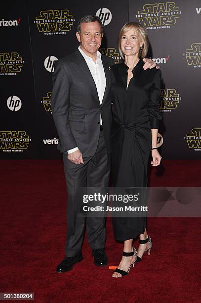 Chairman and CEO, The Walt Disney Company Bob Iger and Willow Bay attend Premiere of Walt Disney Pictures and Lucasfilm's "Star Wars: The Force...
