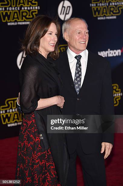 Lucasfilm President Kathleen Kennedy and her husband, producer Frank Marshall, attend the premiere of Walt Disney Pictures and Lucasfilm's "Star...