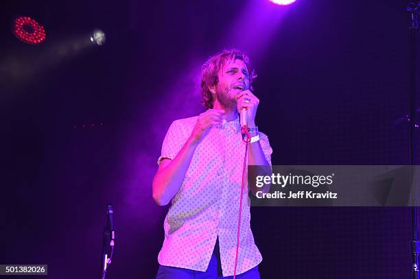 Musician Aaron Bruno of Awolnation performs onstage during 106.7 KROQ Almost Acoustic Christmas 2015 at The Forum on December 12, 2015 in Inglewood,...