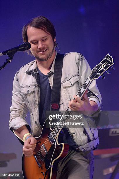 Musician Brian Aubert of Silversun Pickups performs onstage during 106.7 KROQ Almost Acoustic Christmas 2015 at The Forum on December 12, 2015 in...