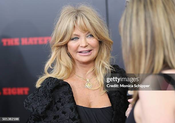 Actress Goldie Hawn attends the The New York Premiere Of "The Hateful Eight" on December 14, 2015 in New York City.