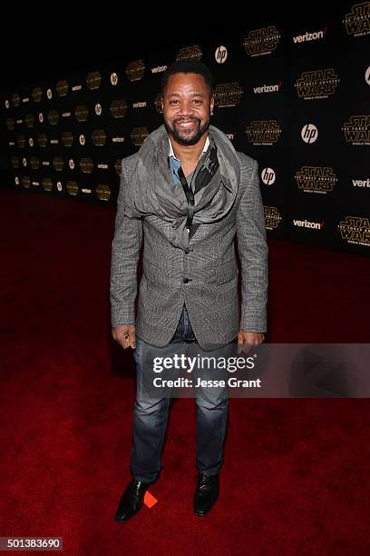 Actor Cuba Gooding, Jr. Attends the World Premiere of Star Wars: The Force Awakens at the Dolby, El Capitan, and TCL Theatres on December 14, 2015...