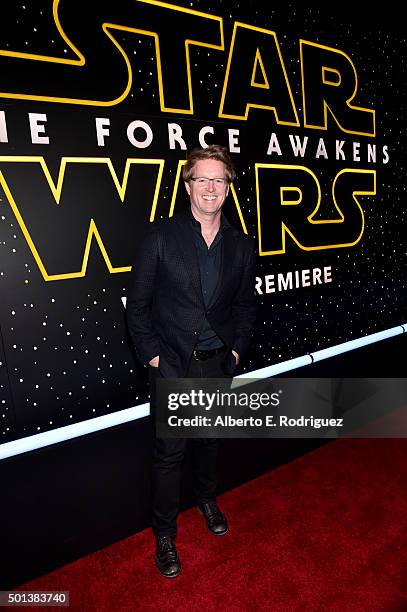 Director Andrew Stanton attends the World Premiere of Star Wars: The Force Awakens at the Dolby, El Capitan, and TCL Theatres on December 14, 2015...