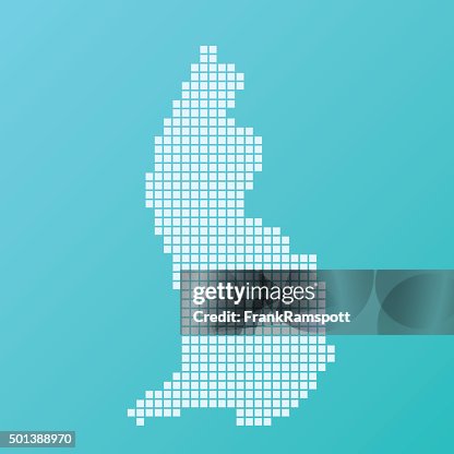 Liechtenstein Map Basic Square Pattern Turquoise Liechtenstein Map Basic Square Pattern Turquoise