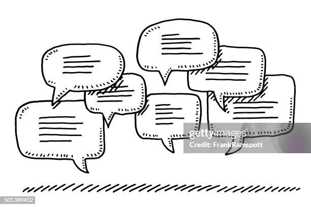 ilustraciones, imágenes clip art, dibujos animados e iconos de stock de grupo de discurso burbujas de dibujo - bolígrafo y marcador