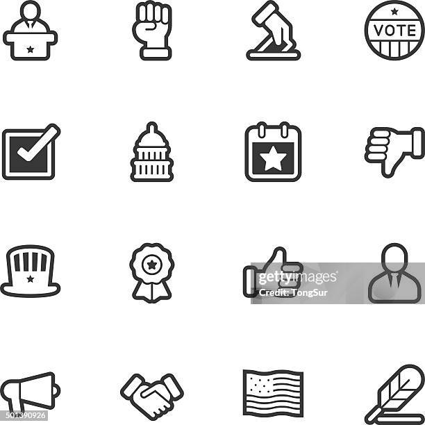 ilustraciones, imágenes clip art, dibujos animados e iconos de stock de iconos, política habitual de contorno - bill of rights icons