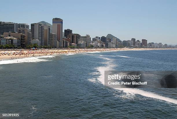 Strand "Copacabana" von Küsten-Straße bei Tour durch die Favelas, Rio de Janeiro, Brasilien, Südamerika, Meer, Reise, NB, DIG; Prod.-Nr.: 329/2007, ;