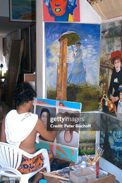 Kunstmaler, Insel Phi Phi Island, Andamanen-See, Thailand, Asien, Kunst, Maler, Gemälde, Reise, BB, DIG; P.-Nr.: 192/2004, ;