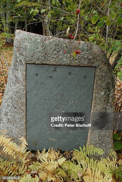 Gedenkstein für George Bucknam Dorr , Acadia Nationalpark, Insel "Mount Desert", Maine, USA, Nordamerika, Reise, BB, DIG; P.-Nr. 1656/2009, ;