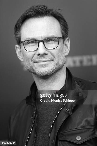 Actor Christian Slater attends the The New York Premiere Of "The Hateful Eight" on December 14, 2015 in New York City.