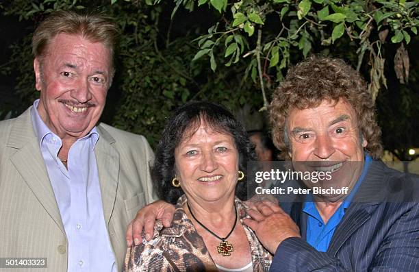 Tony Marshall , Kurt Carl und Ehefrau Brunhilde Carl , vor Konzert "Welthits 2", Freilichtbühne Ötigheim, Baden-Württemberg, Deutschland, Europa,...