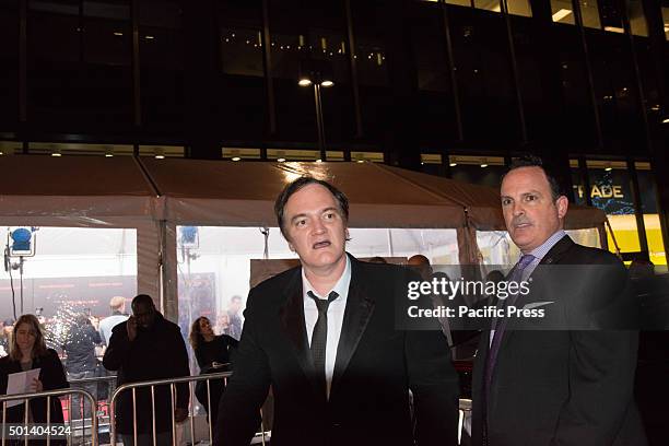 Quentin Tarantino arrives at the premiere of "Hateful Eight." At the premiere of his new film "Hateful Eight" at the historic Ziegfeld Theater in...