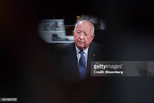Samuel "Sam" Walsh, chief executive officer of Rio Tinto Plc, pauses during a Bloomberg Television interview in London, U.K., on Monday, Dec. 14,...