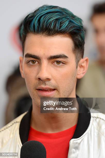 Joe Jonas attends Z100's iHeartRadio Jingle Ball 2015 arrivals at Madison Square Garden on December 11, 2015 in New York City.