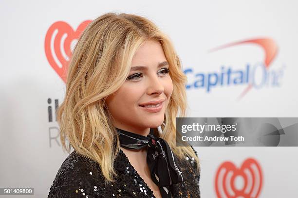 Chloe Grace Moretz attends Z100's iHeartRadio Jingle Ball 2015 arrivals at Madison Square Garden on December 11, 2015 in New York City.