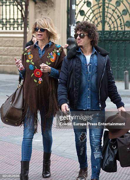 Arantxa de Benito and Agustin Etienne are seen on December 14, 2015 in Madrid, Spain