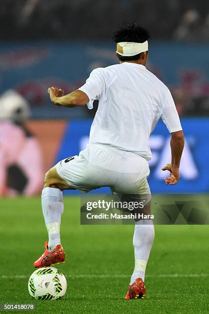 Takuya Iwata of Auckland City FC in action wearing a shirt without number on his back during the FIFA Club World Cup: Play-off match for the quarter...