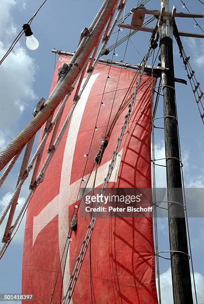 Segel vom Piratenschiff "Jolly Joker", Bridgetown, Insel Barbados, Karibik, Segelschiff, Schiff, Reise, BB, DIG; P.-Nr.: 810/2007, ;
