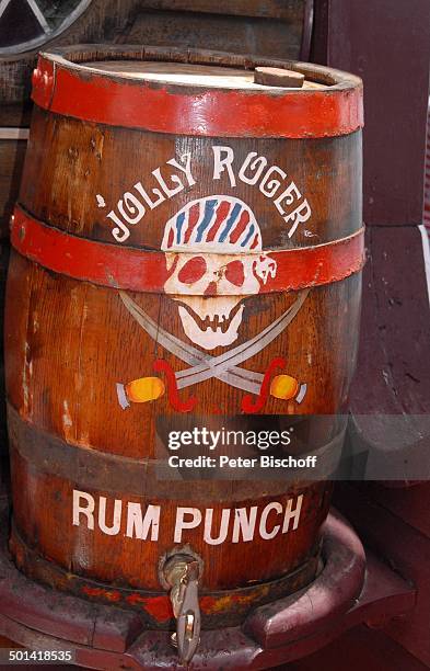 Piraten-Rum-Fass, Piratenschiff "Jolly Joker", Bridgetown, Insel Barbados, Karibik, Segelschiff, Schiff, Reise, BB, DIG; P.-Nr.: 810/2007, ;