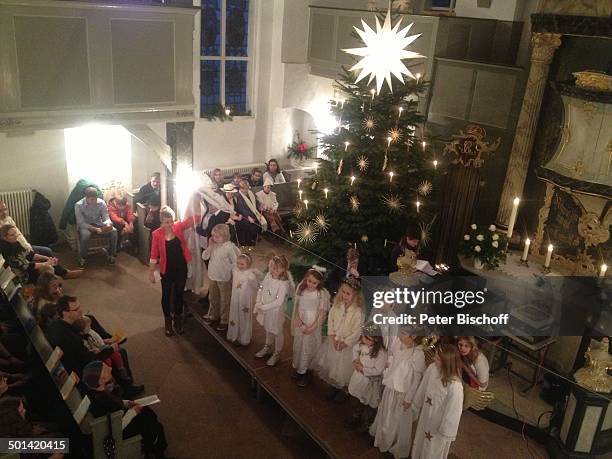 Krippenspiel bei Kinder-Weihnachtsmesse, Zionskirche, Worpswede , Teufelsmoor, Niedersachsen, Deutschland, Europa, Künstlerdorf, Künstlerkolonie,...