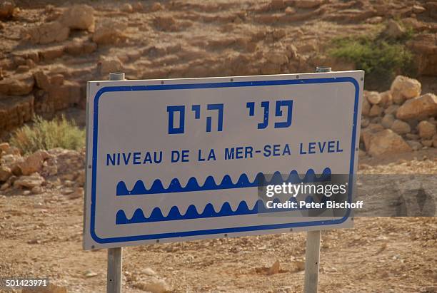 Hinweisschild , Totes Meer, Israel, Naher Osten, Asien, Wüste, Schild, Reise, BB, DIG; P.-Nr.: 610/2008, ;