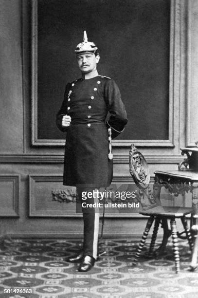 Paul von Hindenburg German field marshal and statesman 2nd President of Gemany 1925-34 Portrait as a young officer in Stettin - 1878
